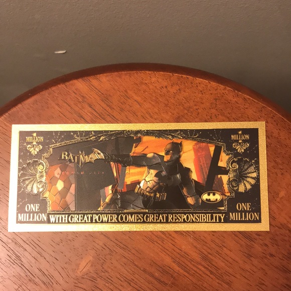 NEW!💯BATMAN &JUSTICE LEAQUE 24k GOLD NOVELTY NOTE w/CERTIFICATE OF AUTHENTICITY - Picture 1 of 4
